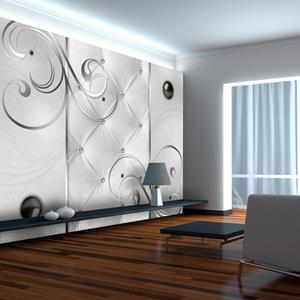 Karo-art Zelfklevend fotobehang - Elegante accenten grijs, 8 maten, premium print