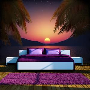 Karo-art Zelfklevend fotobehang - Romantisch avond op het strand, 8 maten, premium print