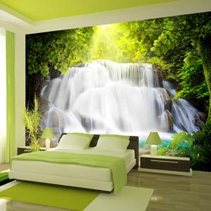 Karo-art Zelfklevend fotobehang - Waterval in een bos , Premium Print