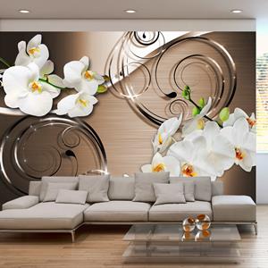 Karo-art Zelfklevend fotobehang - Bruine verwachtingen, orchidee, 8 maten, premium print