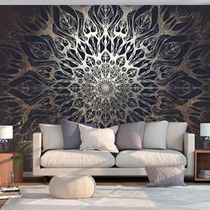 Karo-art Zelfklevend fotobehang - Spinnenweb Mandala , Premium Print