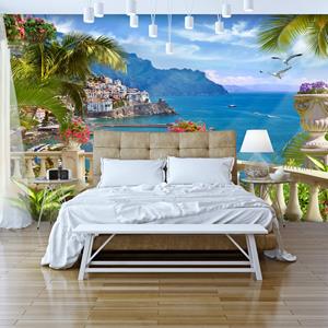 Karo-art Zelfklevend fotobehang - Mediterraanse zee in Paradijs , Premium Print