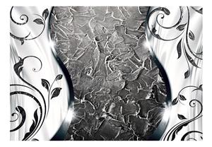 Karo-art Zelfklevend fotobehang - Zilveren Twijgjes, Premium Print, 8 maten