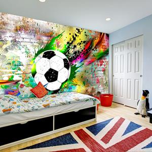 Karo-art Fotobehang - Urban voetbal, premium print vliesbehang