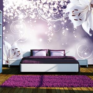 Karo-art Zelfklevend fotobehang - Sprankelende lelies, paars, 8 maten, premium print