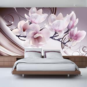 Karo-art Zelfklevend fotobehang - Ontmoeting met Magnolia's , Premium Print
