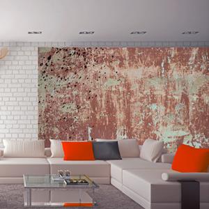 Karo-art Fotobehang - Roze beton, premium print vliesbehang