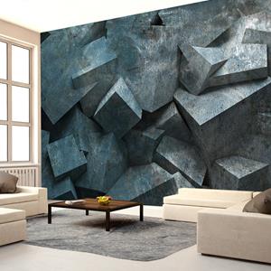Karo-art Fotobehang - Lawine van steen, premium print vliesbehang
