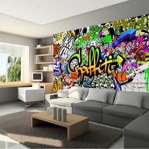 Karo-art Fotobehang - Kleurrijke Graffiti op de muur, premium print vliesbehang