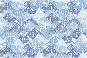 Karo-art Fotobehang - Patroon van bergen, blauw, mooie lichte kleuren, 11 maten, incl behanglijm