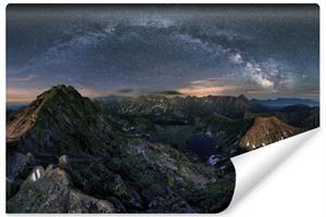 Karo-art Fotobehang - Melkweg boven bergen, premium print, inclusief behanglijm