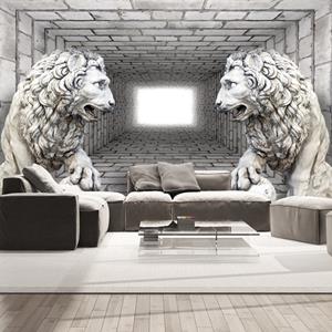 Karo-art Zelfklevend fotobehang - Kamer van Leeuwen van steen , Premium Print