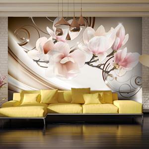 Karo-art Zelfklevend fotobehang - Magnolia's op de Golven , Premium Print