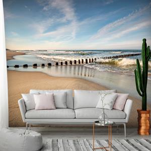 Karo-art Zelfklevend fotobehang - Rustige zee met zeebriesje , Premium Print