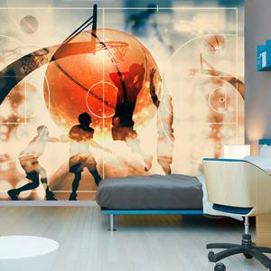 Karo-art Zelfklevend fotobehang - Ik hou van Basketbal, Sport behang, premium print