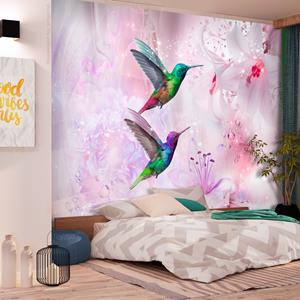 Karo-art Zelfklevend fotobehang - Kleurrijke Kolibries, Paars, premium print