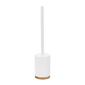 5Five WC-/toiletborstel met houder rond wit polyresin/steen 40 cm - Toiletborstels