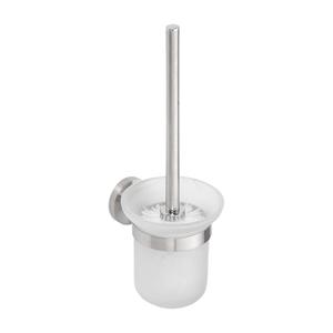 Sapho Toiletborstelhouder  X-Steel Hangend 11.5x32.5 cm Geborsteld RVS / Melkglas