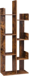 Hoout Open Boekenkast - Boekenplank - 9 Legplanken -50 X 25 X 140 Cm - Bruin