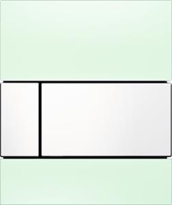 Tece square Urinoir-Bedieningsplaat Incl. Cartouche Glas Groen, Toets Wit