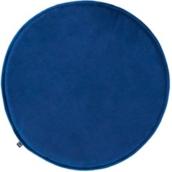 kavehome Rimca Sitzkissen, rund, Samt, blau, ø 35 cm - Blau - Kave Home