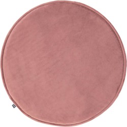 kavehome Rimca Sitzkissen, rund, Samt, rosa, ø 35 cm - Rosa - Kave Home
