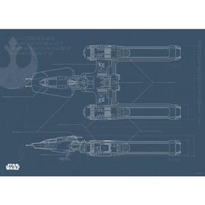 Komar Poster Star Wars EP9 Blueprint Y-Wing