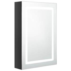 VidaXL Badkamerkast met spiegel LED 50x13x70 cm glanzend zwart