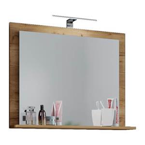 Hioshop VCB10 Maxi spiegelkast , badkamerspiegel met 1 plank Honing eiken decor.