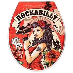 ADOB Toiletzitting Rockabilly Soft-closemechanisme, voor het schoonmaken afneembaar