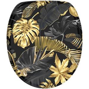 Sanilo Toiletzitting Golden Leaves met softclosemechanisme, bxl: 37,7x 42,0 - 47,0 cm