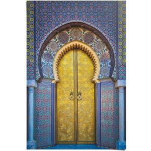 Reinders! Poster Gouden deur oosters - stijlvol - kleurrijk - Fez Royal Palace