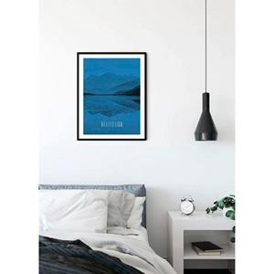 Komar Poster "Word Lake Reflection Blue", Natur, Höhe: 70cm