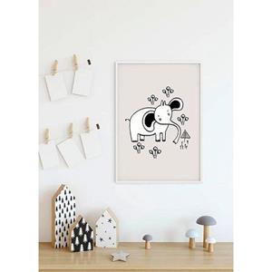 Komar Poster "Scribble Elephant", Tiere, (1 St.), Kinderzimmer, Schlafzimmer, Wohnzimmer