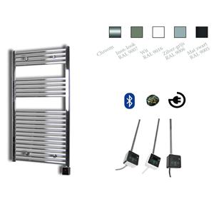 Sanicare Electrische Radiator  111.8x45 cm 596W Met Chrome Thermostaat en Bluetooth Zilver Grijs