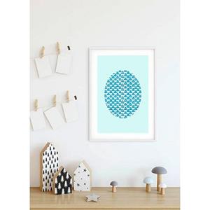 Komar Poster "Shelly Patterns Aqua", Formen-Kunst, (1 St.), Kinderzimmer, Schlafzimmer, Wohnzimmer