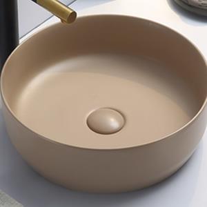 Sanilux Waskom  Victoria Color Line Rond 39 cm Inclusief Click Waste Mat Zand Beige