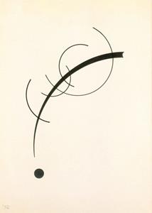 PGM Wassily Kandinsky - Freie Kurve auf den Punkt Kunstdruk 50x70cm