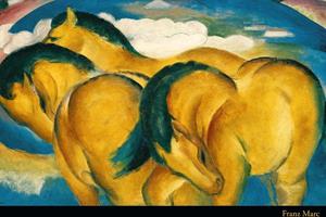 PGM Franz Marc - Little yellow Horses Kunstdruk 90x60cm