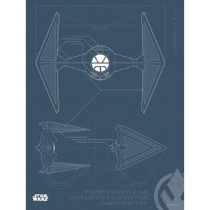 Komar Poster "Star Wars Blueprint Sith TIE-Fighter", Star Wars, (1 St.), Kinderzimmer, Schlafzimmer, Wohnzimmer