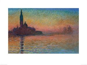 Pyramid Monet Sunset in Venice Kunstdruk 60x80cm