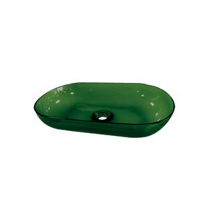 Best design Waskom  Opbouw 54x34x12 cm Resin Transparant Emerald Groen
