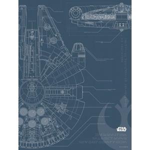 Komar Poster "Star Wars Blueprint Falcon", Star Wars, (1 St.), Kinderzimmer, Schlafzimmer, Wohnzimmer