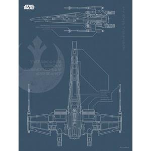Komar Poster "Star Wars Blueprint X-Wing", Star Wars, (1 St.), Kinderzimmer, Schlafzimmer, Wohnzimmer