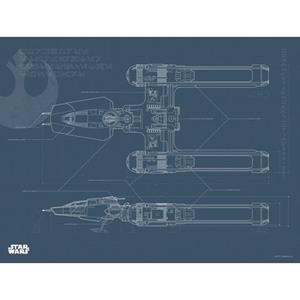 Komar Poster Star Wars EP9 Blueprint Y-Wing