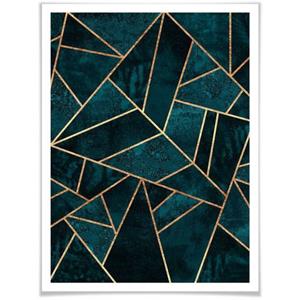 Wall-Art Poster Blauw groen edelsteen (1 stuk)