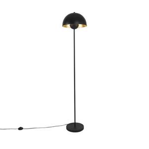 QAZQA Industrielle Stehlampe schwarz mit Gold 160 cm - Magnax