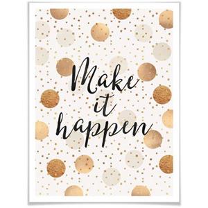 Wall-Art Poster "Make it Happen - Dots", Schriftzug, (1 St.)