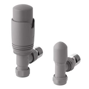 Eastbrook Valve radiator aansluitset haaks met thermostaat grijs mat