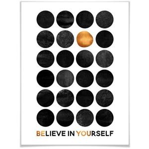 Wall-Art Poster "Believe in Yourself", Schriftzug, (1 St.)